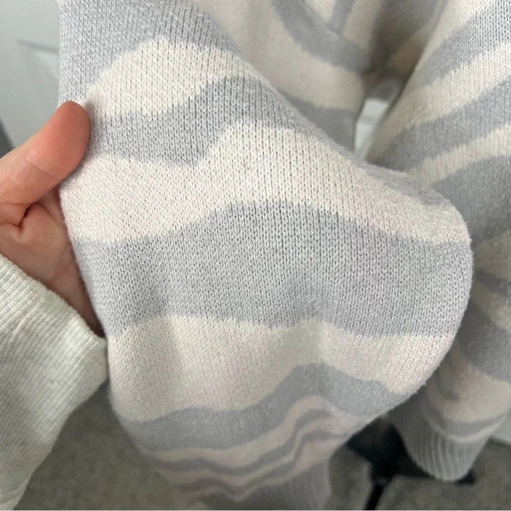 Sz S VARLEY Calvert Grey Zebra Print Merino Wool Blend $175 MSRP